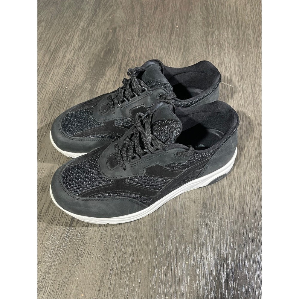 SAS Womens 7.5 WW Black Walking Shoes Journey Mesh Leather Sneakers 2896784